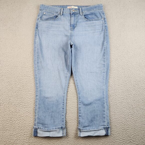 Levi's Denim - Levi Strauss Signature Mid Rise Capri's Light Wash Jeans Womens Size 10 Stretch